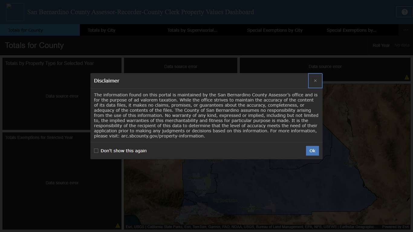 San Bernardino County Assessor-Recorder-County Clerk Property Values Dashboard